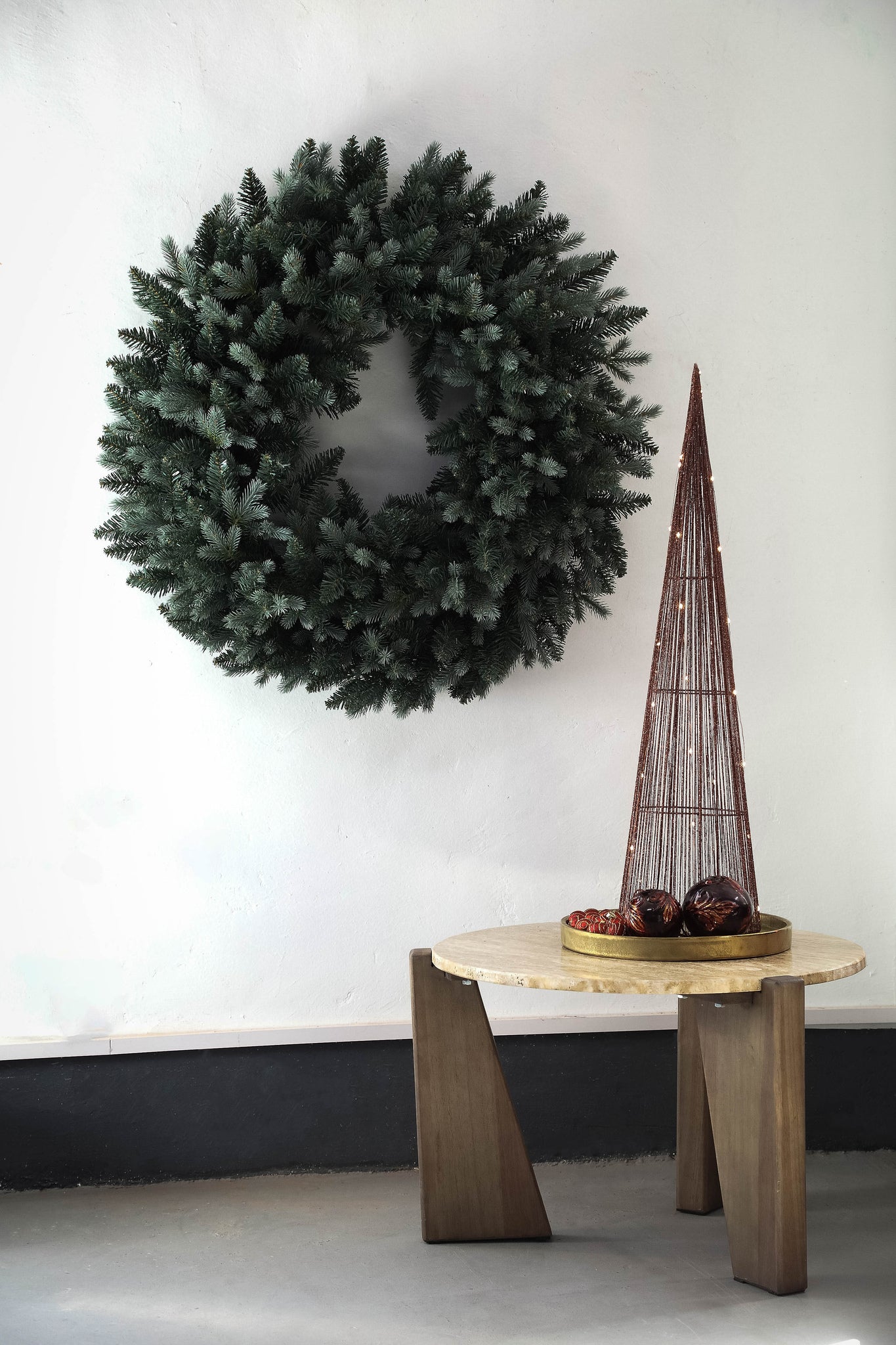 Ceriah Green PVC And PE Mix Wreath Round M