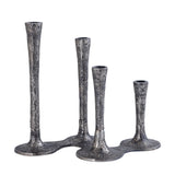 Lynette Silver Casted Alu Candleholder Rounds Base