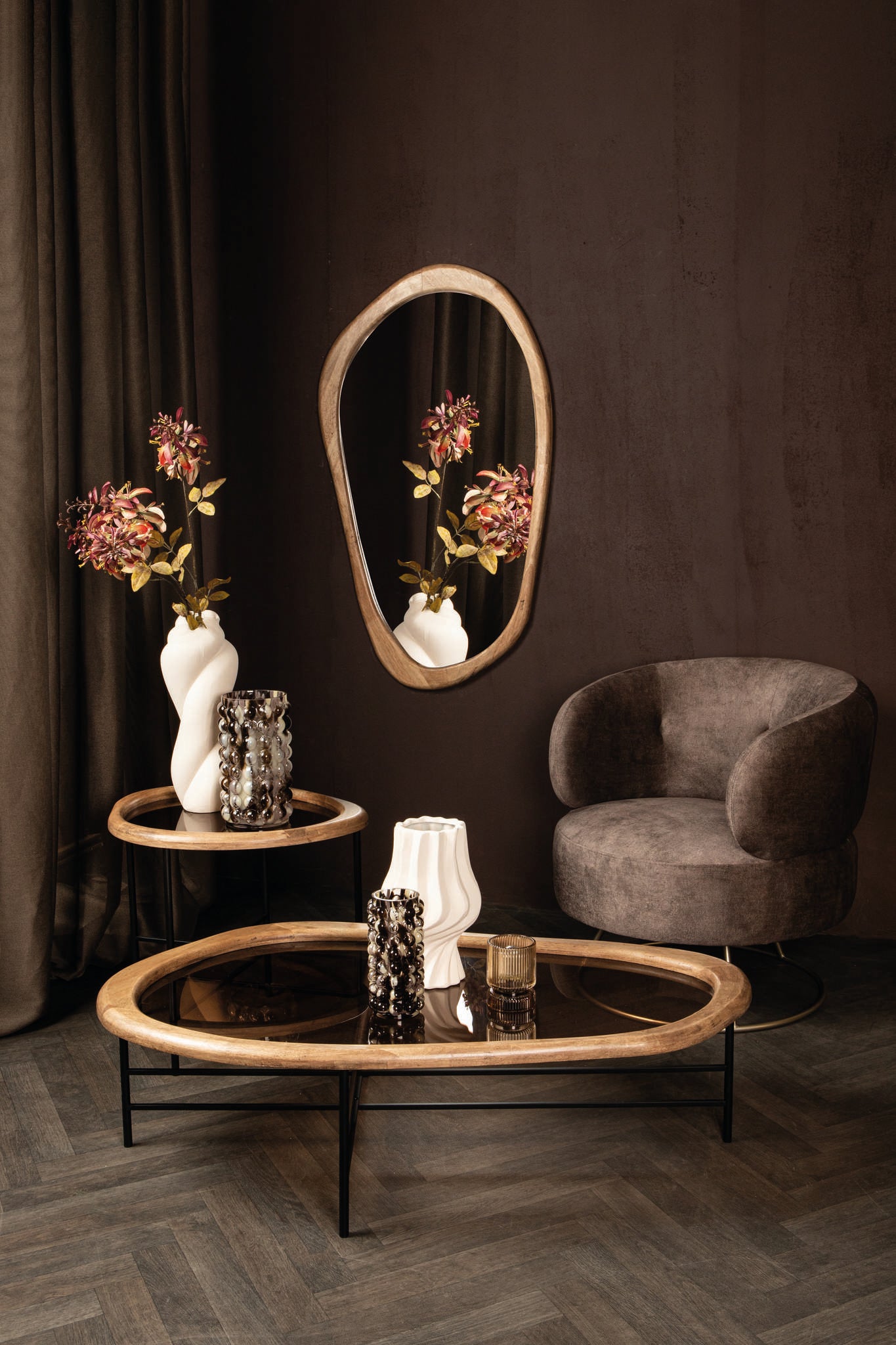 Neelix Natural Rubberwood Organic Mirror L