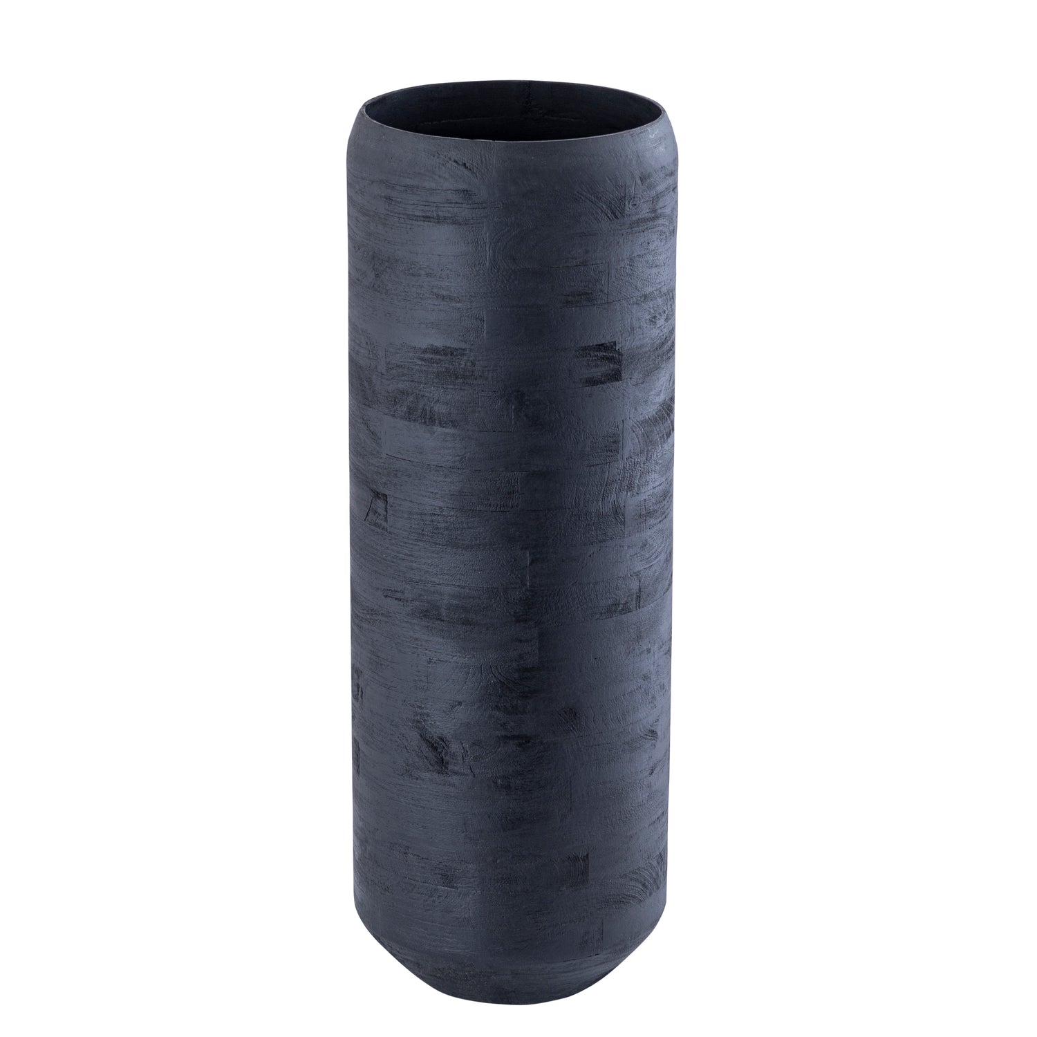 Gerd Black Mango Wood Pot Rounded Border L