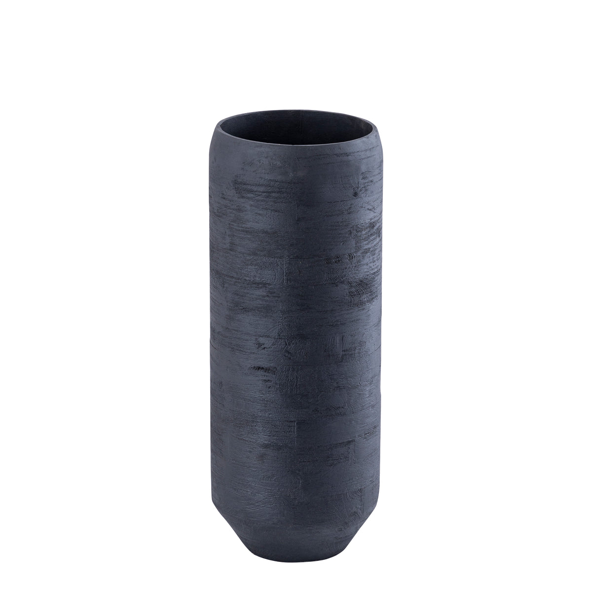 Gerd Black Mango Wood Pot Rounded Border M