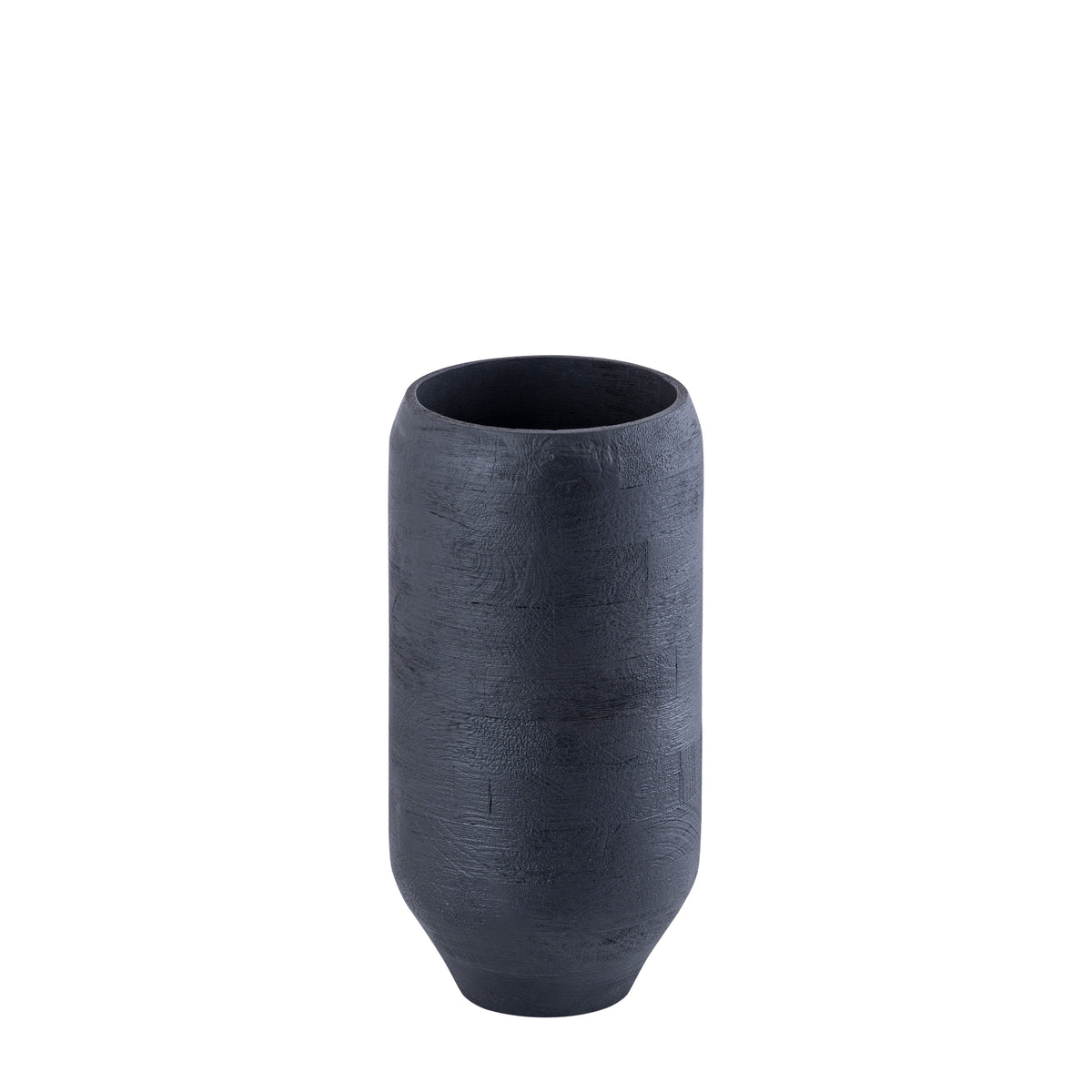 Gerd Black Mango Wood Pot Rounded Border S