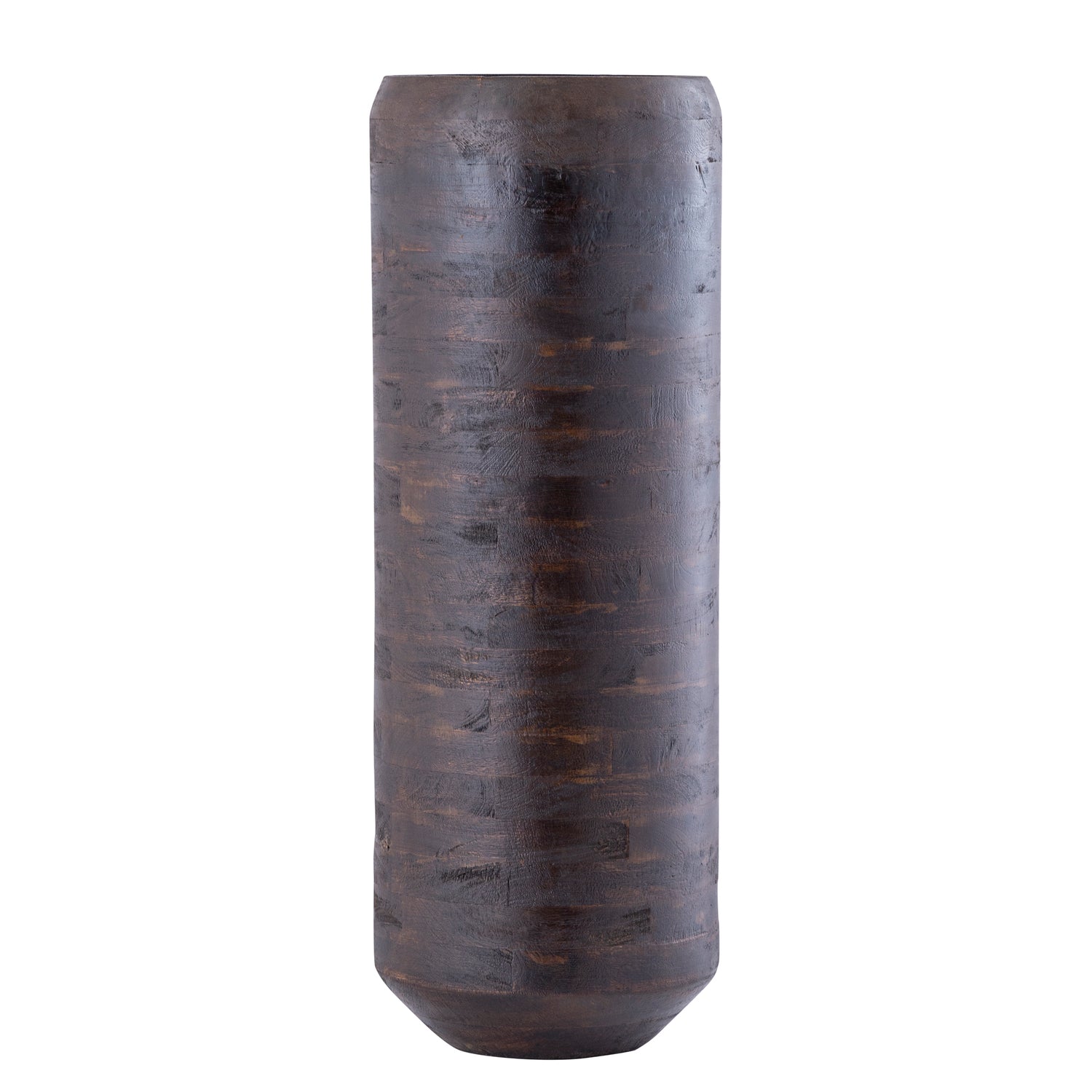 Gerd Brown Mango Wood Pot Rounded Border L