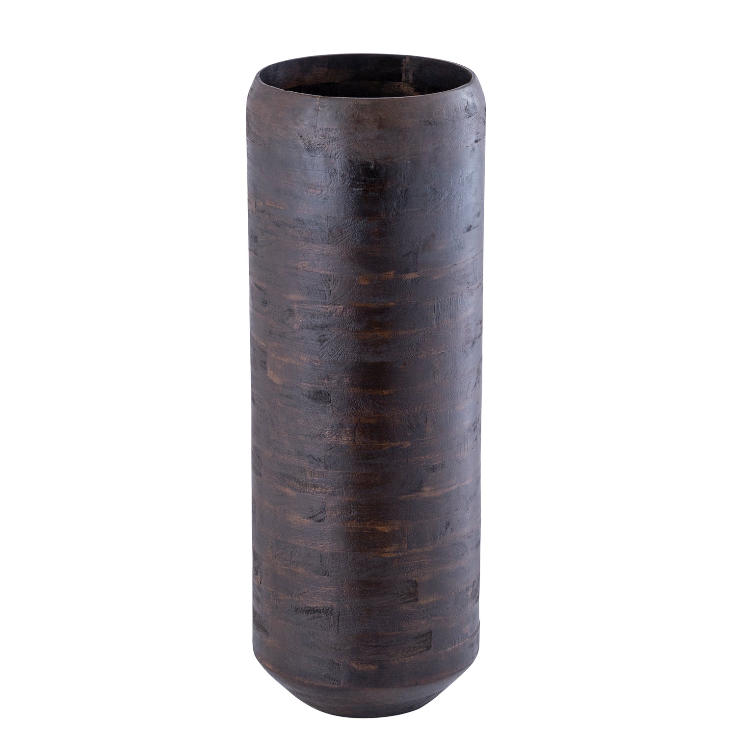 Gerd Brown Mango Wood Pot Rounded Border L
