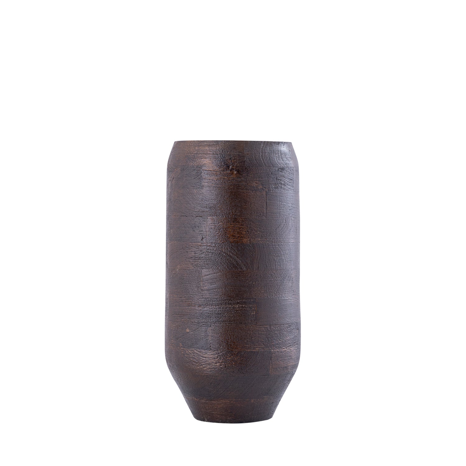 Gerd Brown Mango Wood Pot Rounded Border S