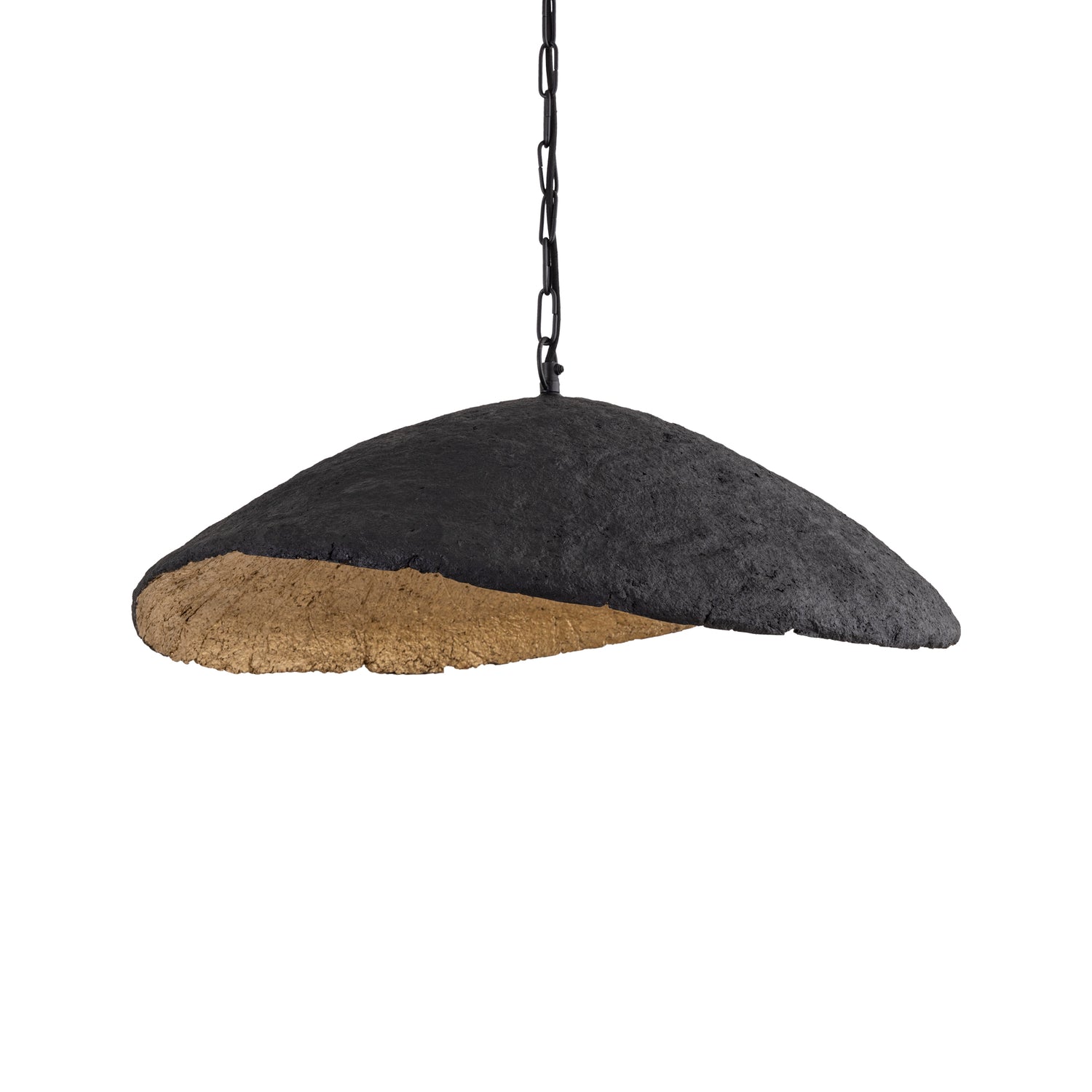 Majid Black Paper Machee Wave Lamp Gold Inside