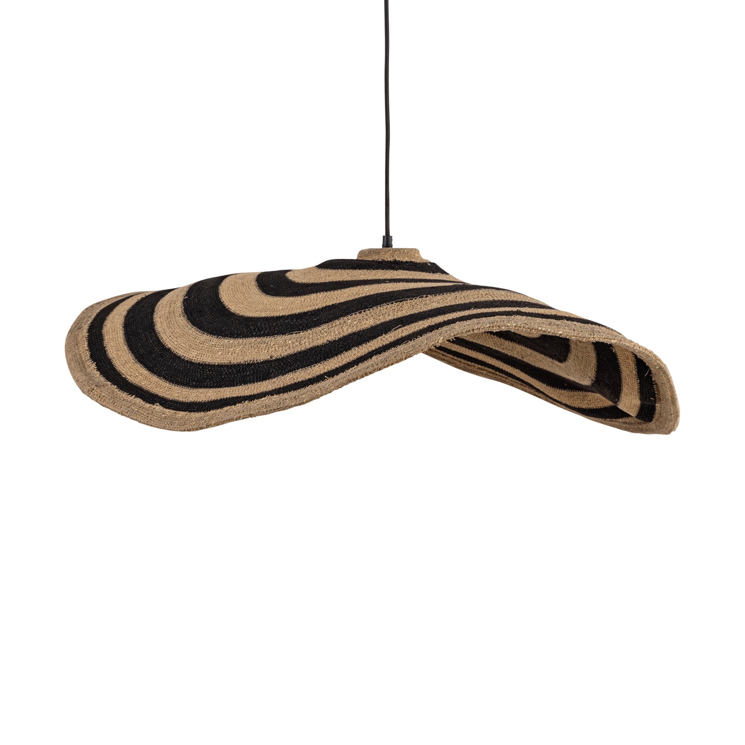Loulou Natural Seagrass Wavy Hanging Lamp L