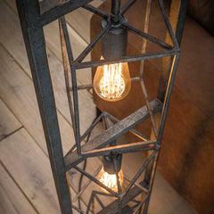 Vloerlamp 4x Cubic Tower - 34x24x160 cm - Oud Zilver