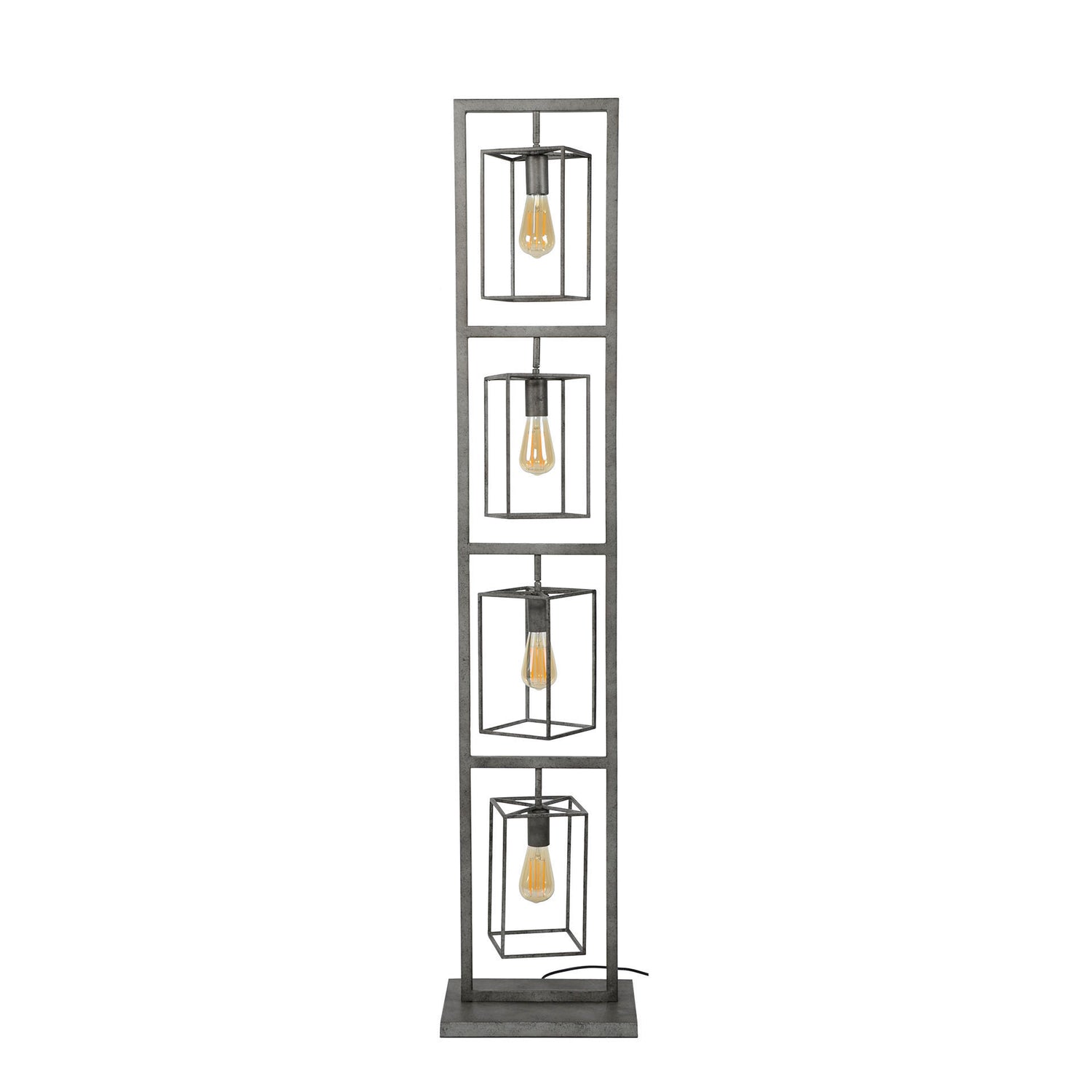 Vloerlamp 4x Cubic Tower - 34x24x160 cm - Oud Zilver