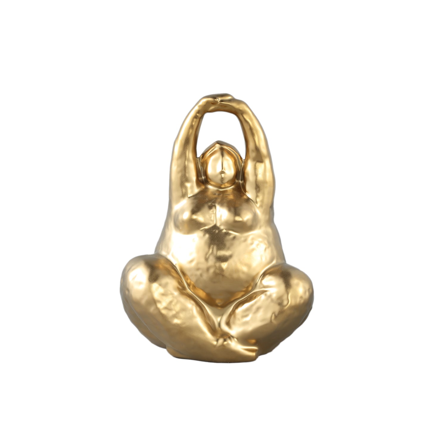 Oday Gold Ceramic Women Statue Sitting A