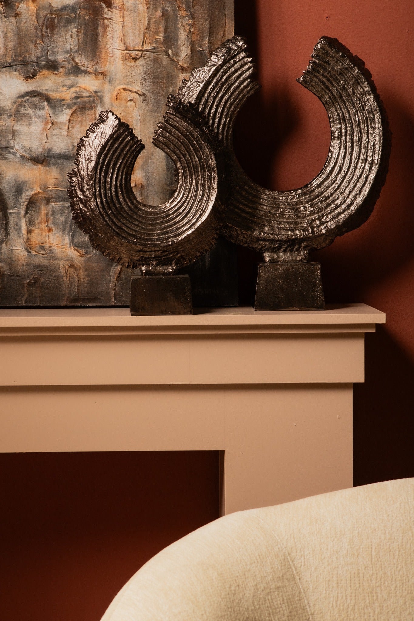 Apolline Bronze Round Casted Alu Statue On Base L