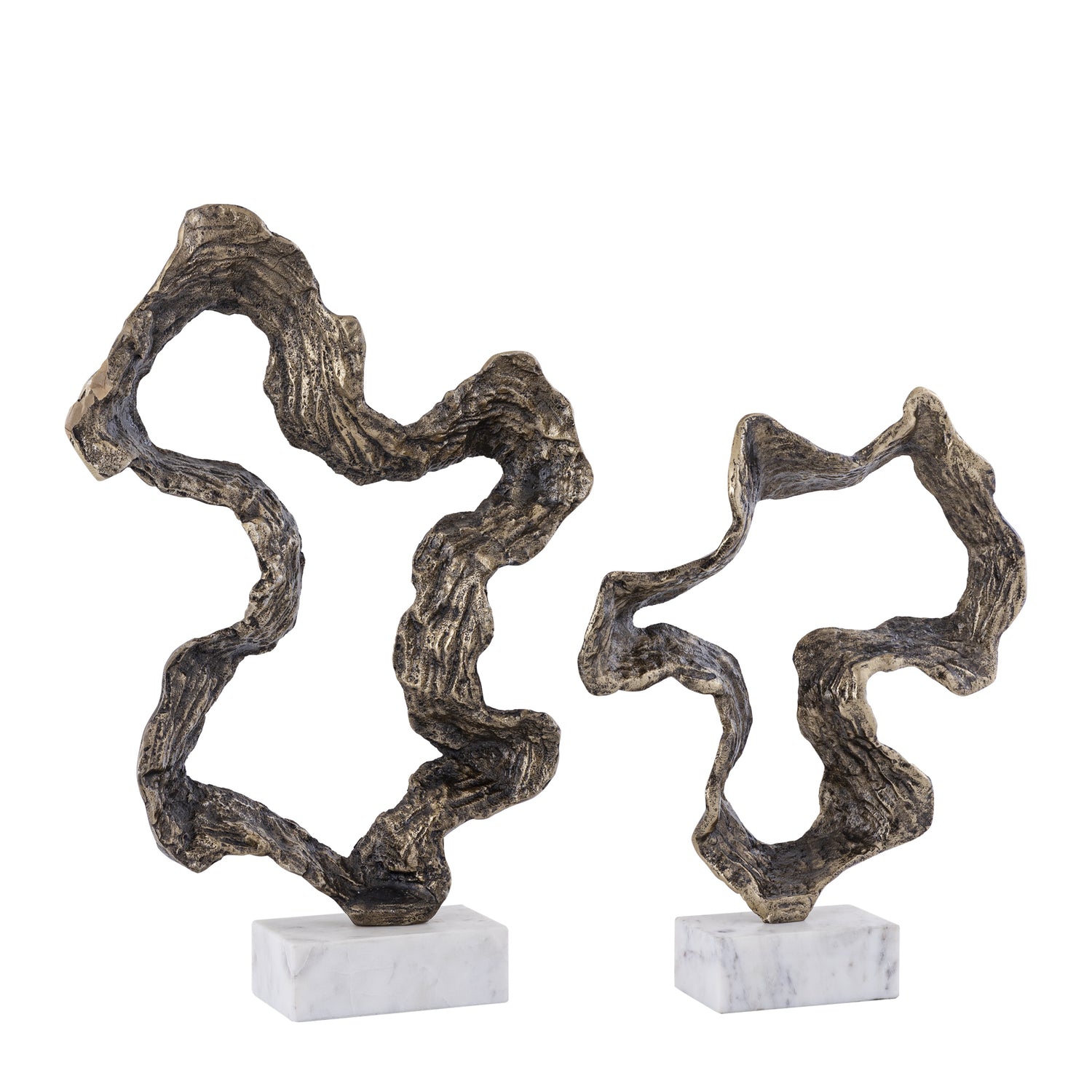 Maryan Brass Shaped Alu Casted Statue Marble BaseL