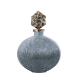 Cherisee Green Glass Statue Brass Lid Wide