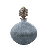 Cherisee Green Glass Statue Brass Lid Wide