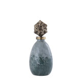 Cherisee Green Glass Statue Brass Lid Low