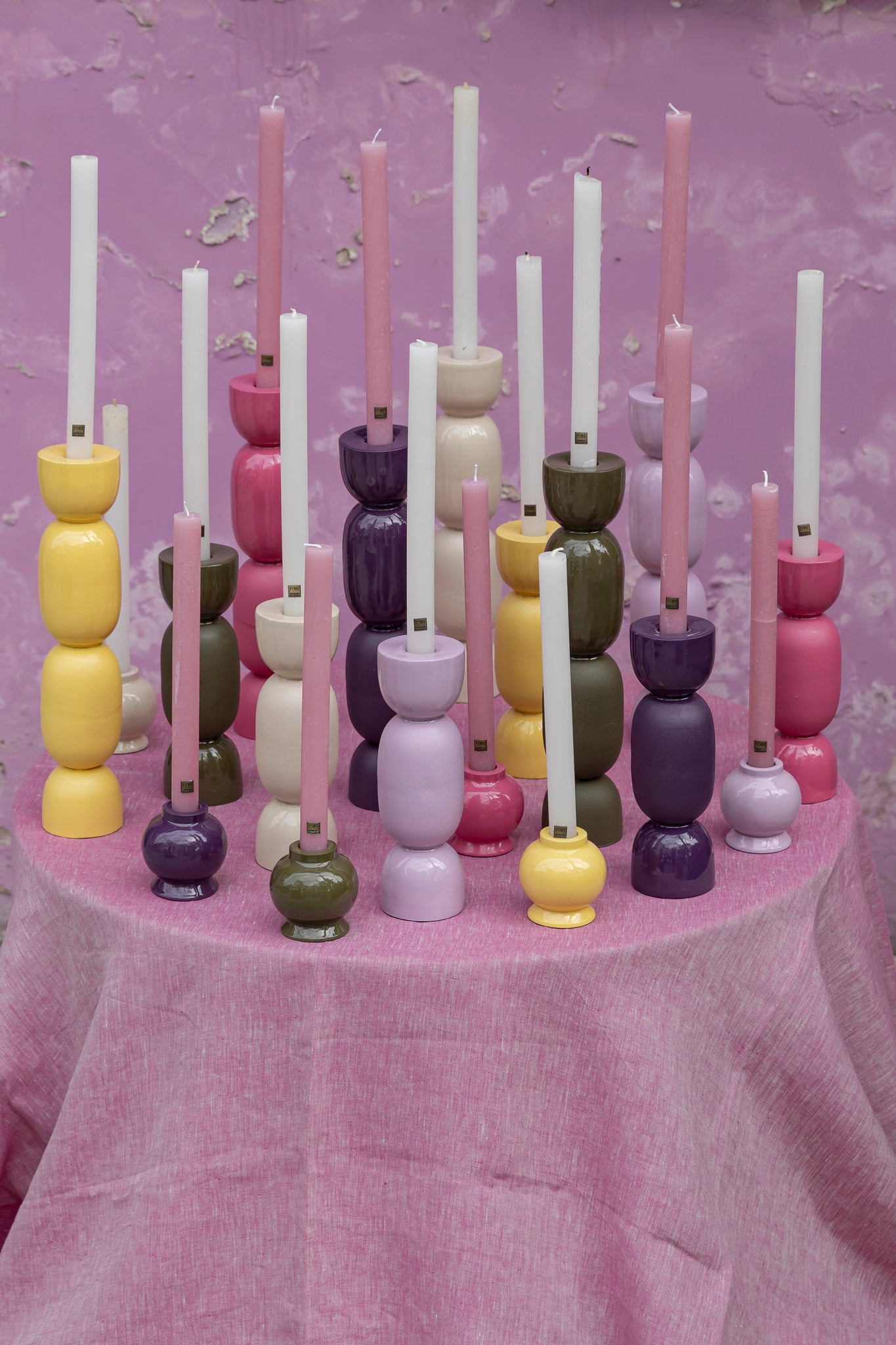 Cairy Dark Purple Iron Candle Holder Matt Shiny S