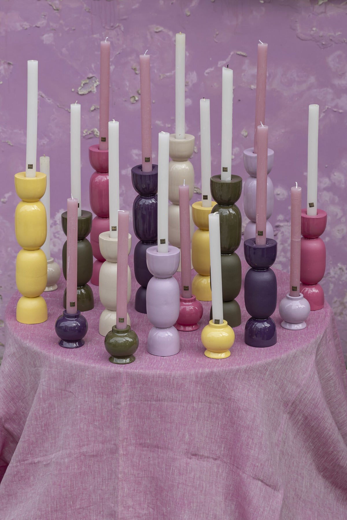 Cairy Dark Purple Iron Candle Holder Matt Shiny S