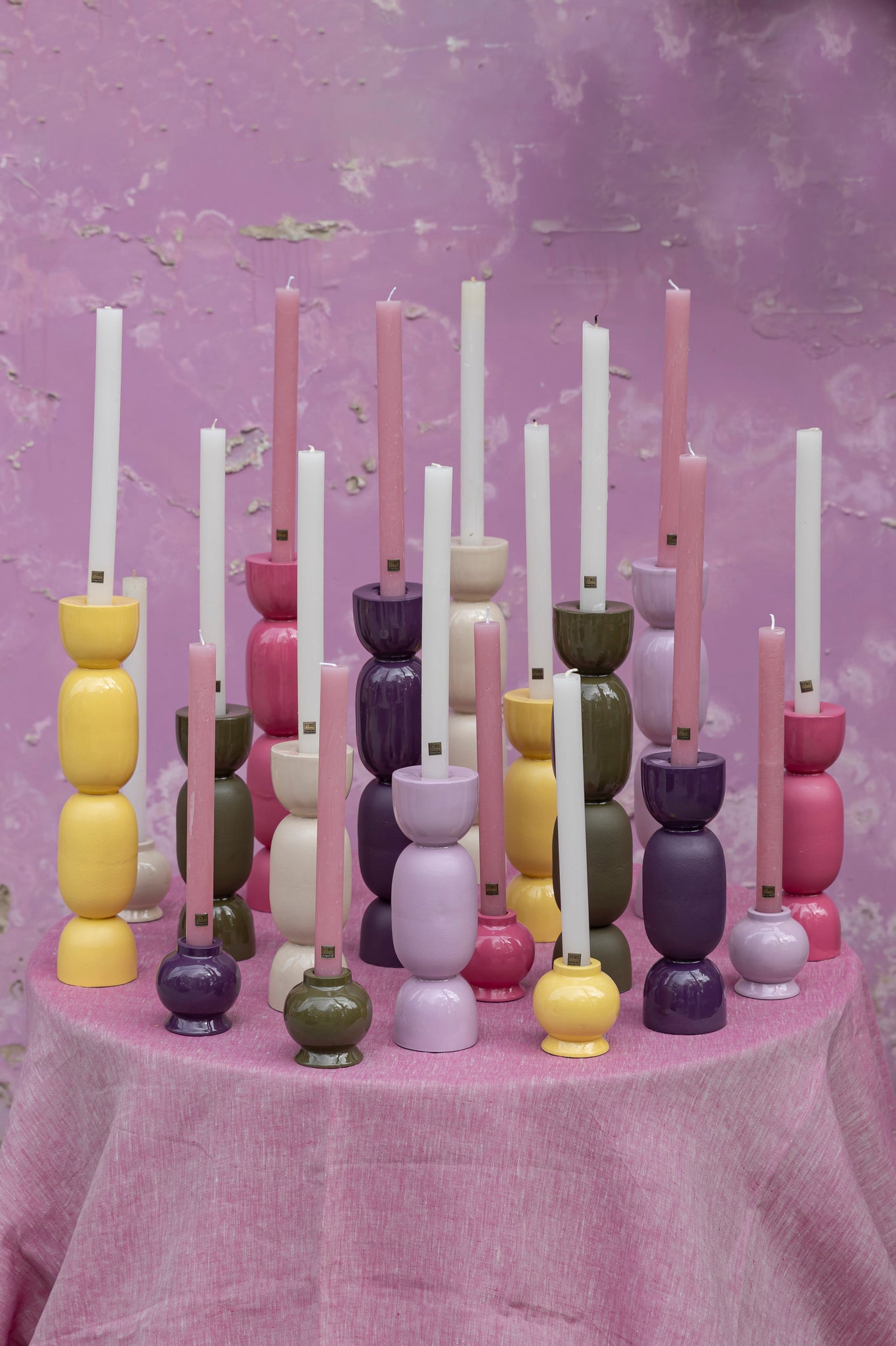 Cairy Dark Purple Iron Candle Holder Matt Shiny S