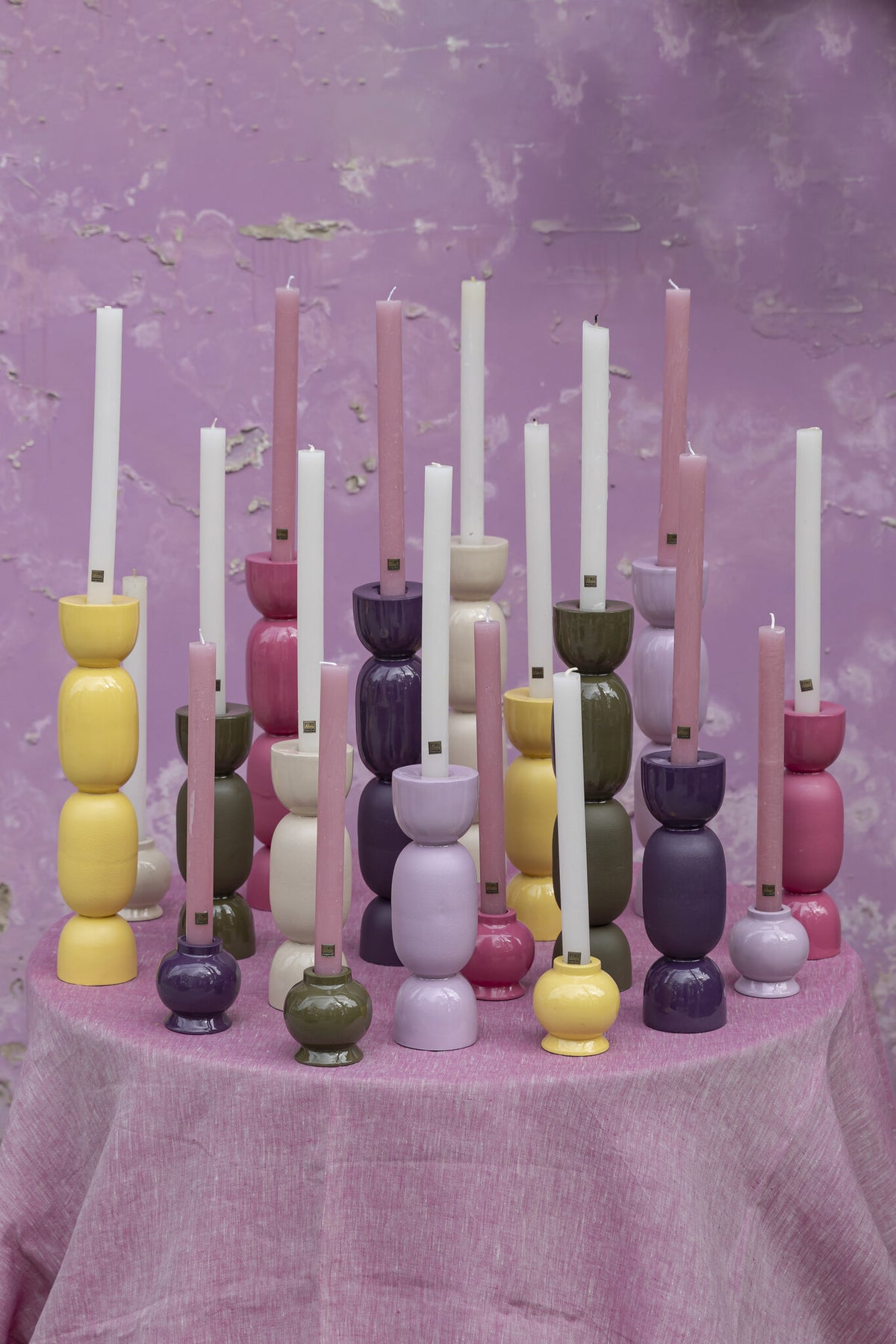 Cairy Dark Purple Iron Candle Holder Matt Shiny S