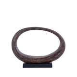 Rhubie Brown Oval Alu Casted Statue On Base Wide