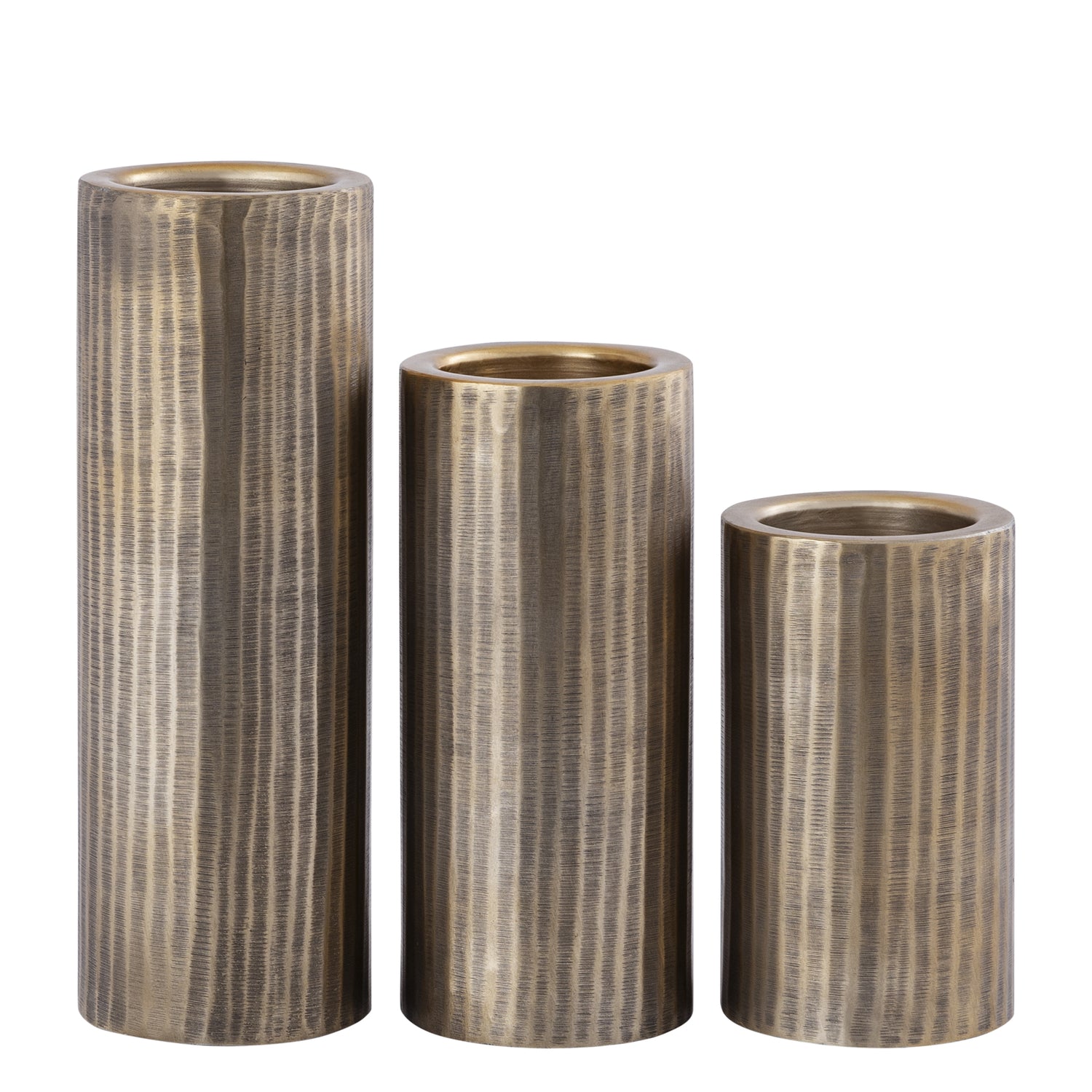 Jowad Antique Gold Alu Sheet Candle Holder Rib M