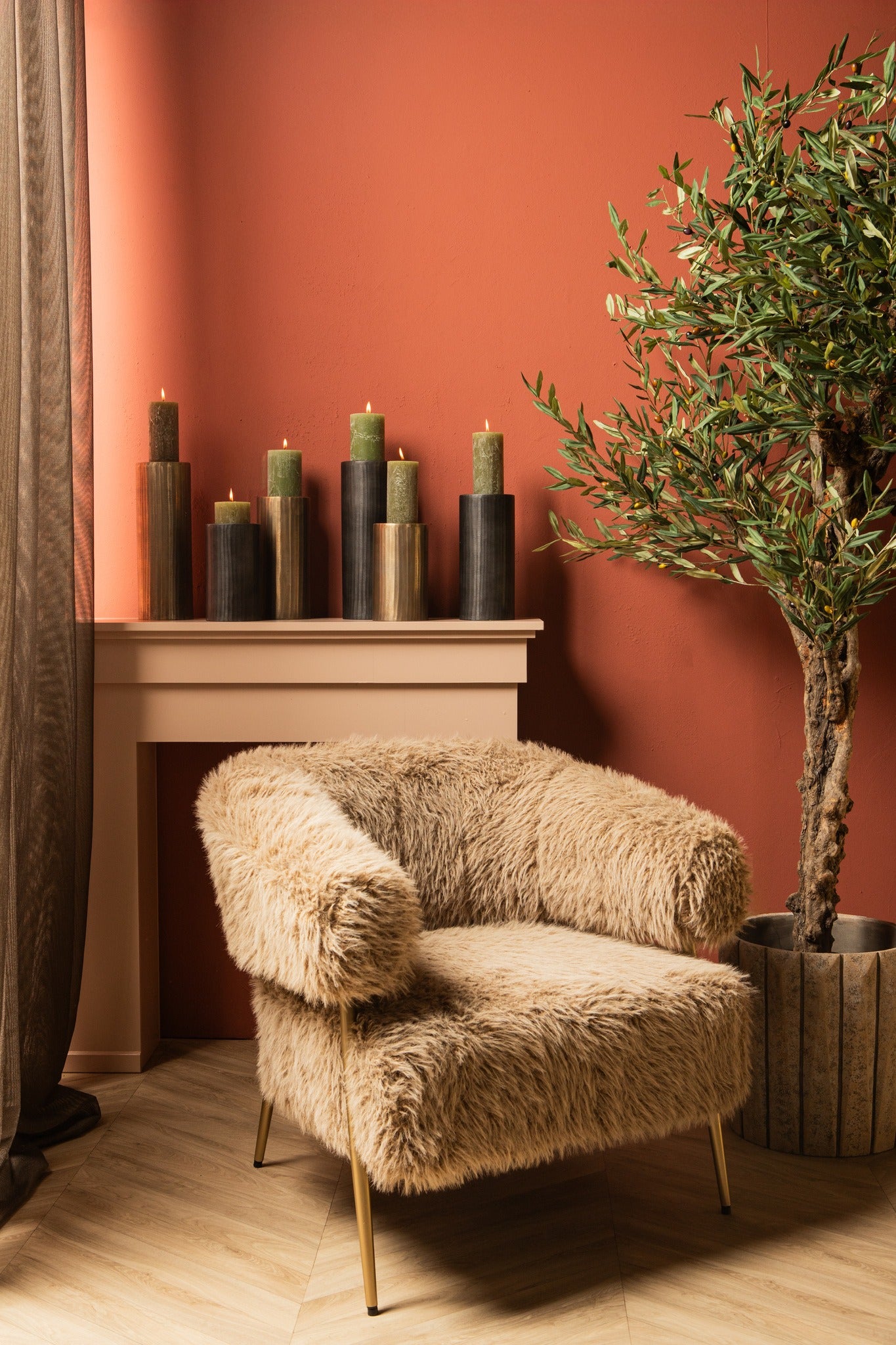 Jowad Graphite Alu Sheet Candle Holder Rib S