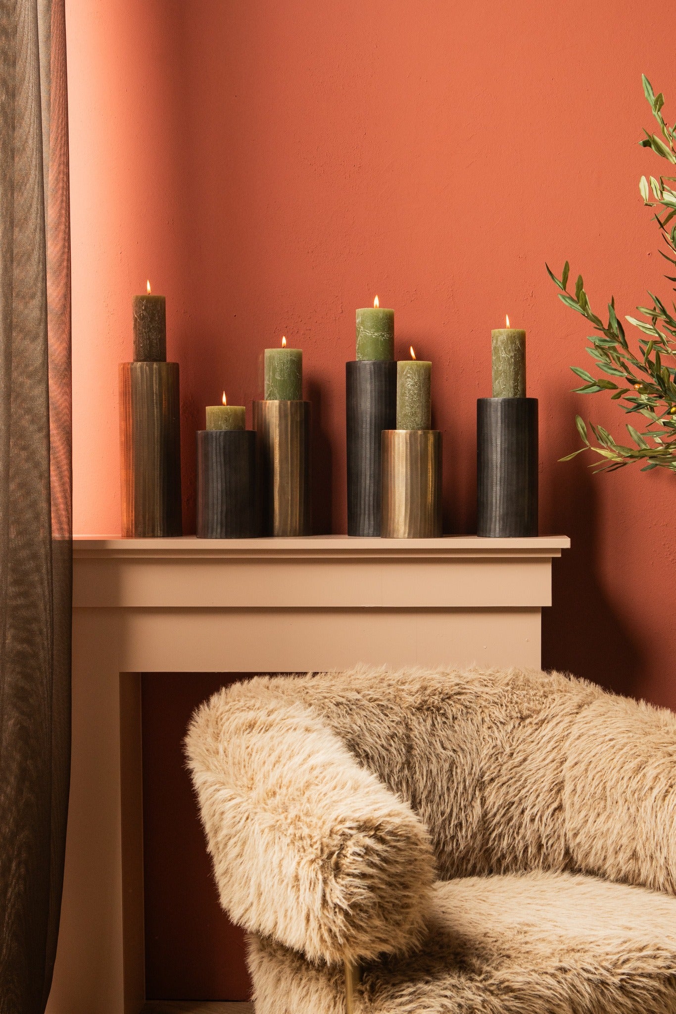 Jowad Graphite Alu Sheet Candle Holder Rib L