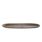 Jowad Antique Gold Alu Sheet Bowl Ribbed Oval L