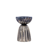 Nasir Ant Brass Casted Alu Ribbed Candle Holder S
