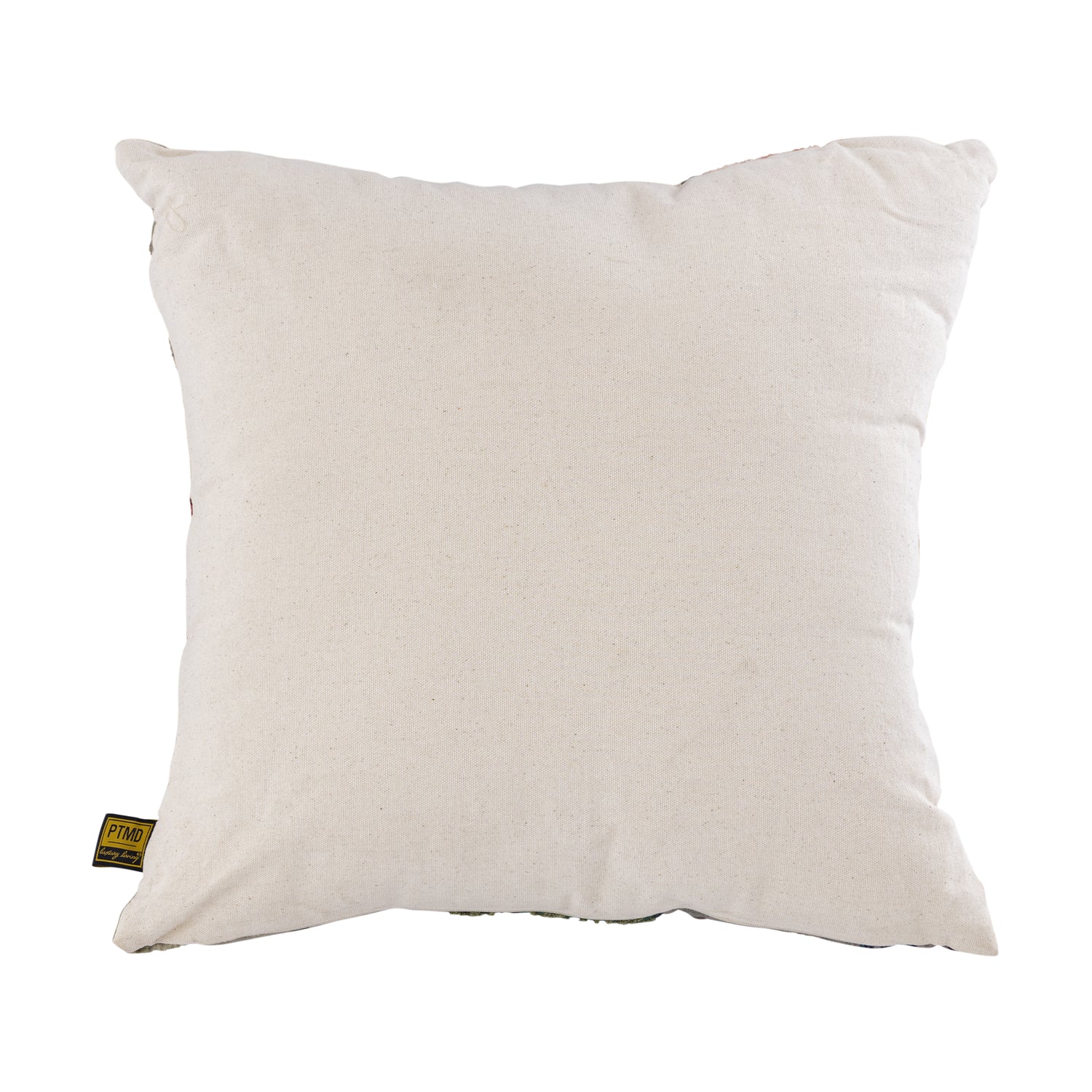 Loralee Green Square Cotton Cushion Peacock