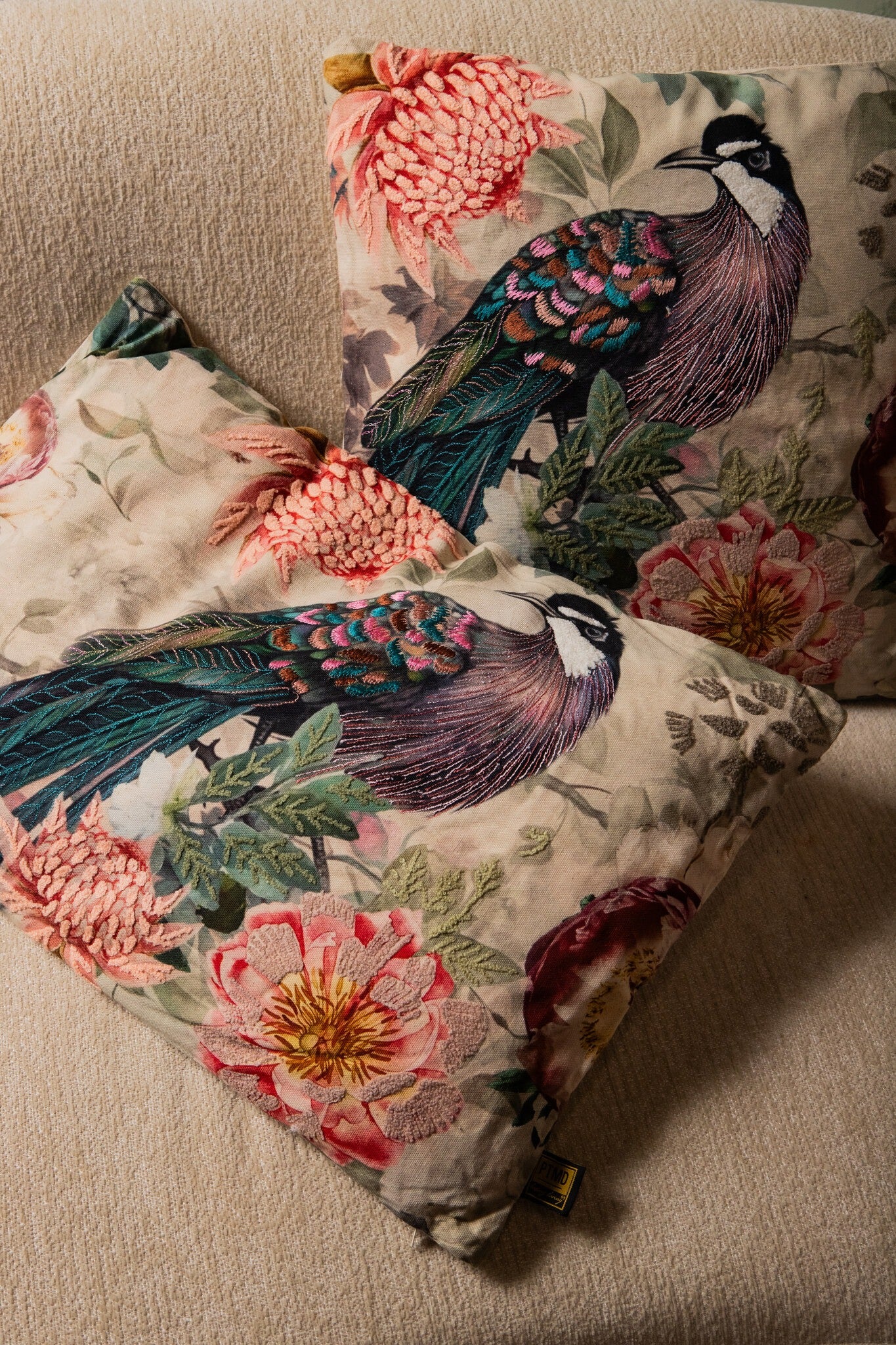 Loralee Green Rectangle Cotton Cushion Peacock