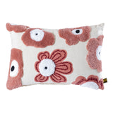Primuse Pink Rectangle Embroidery Flower Cushion