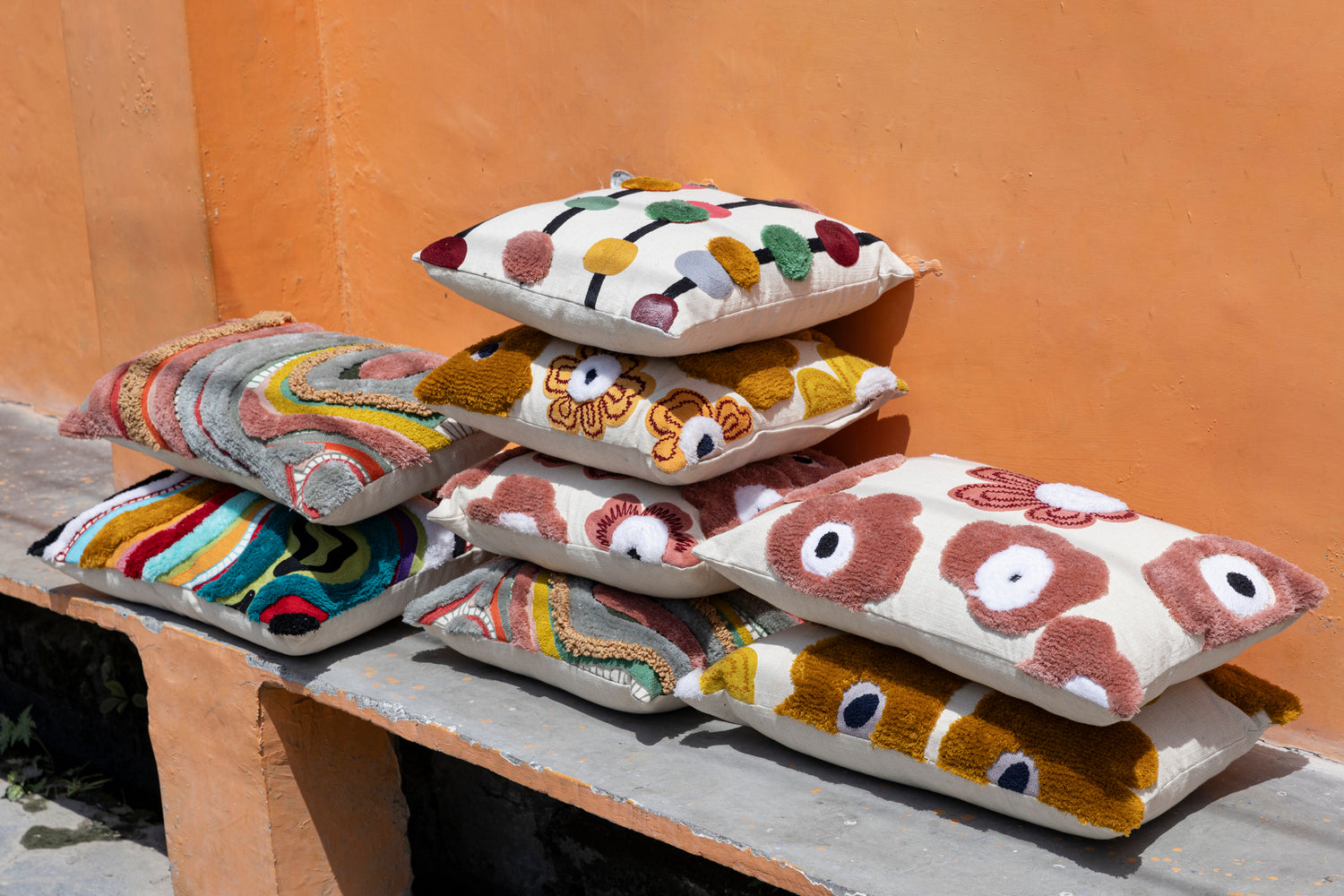 Sephora Pink Square Embroidery Cushion With Lines