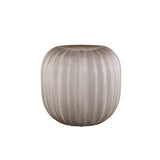 Levente Sand Carved Glass Round Vase Ribbed Low