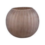 Levente Sand Carved Glass Bowl Shaped Vase Ribbed