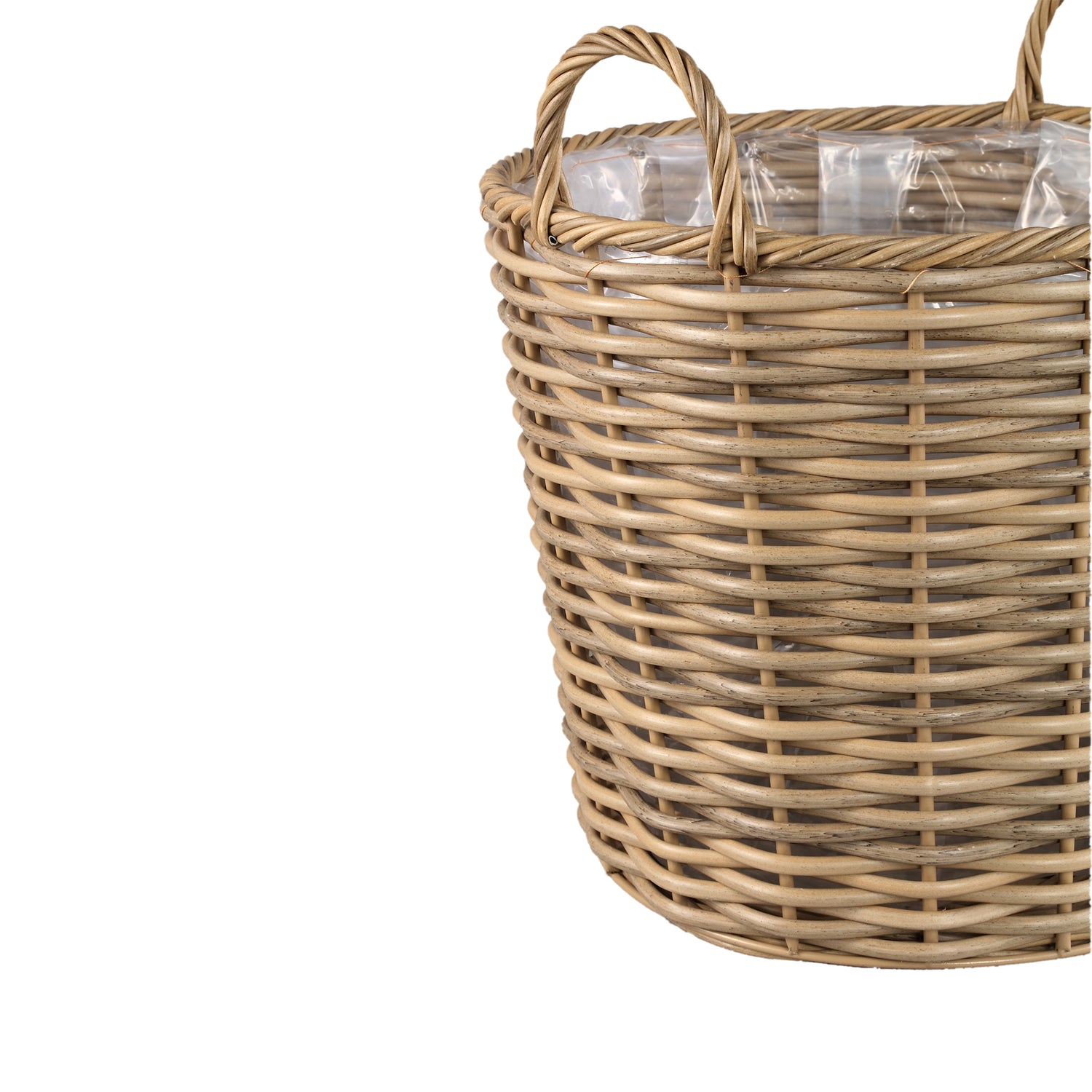 Jezzelle Natural PE  Woven Basket High Set Of 3