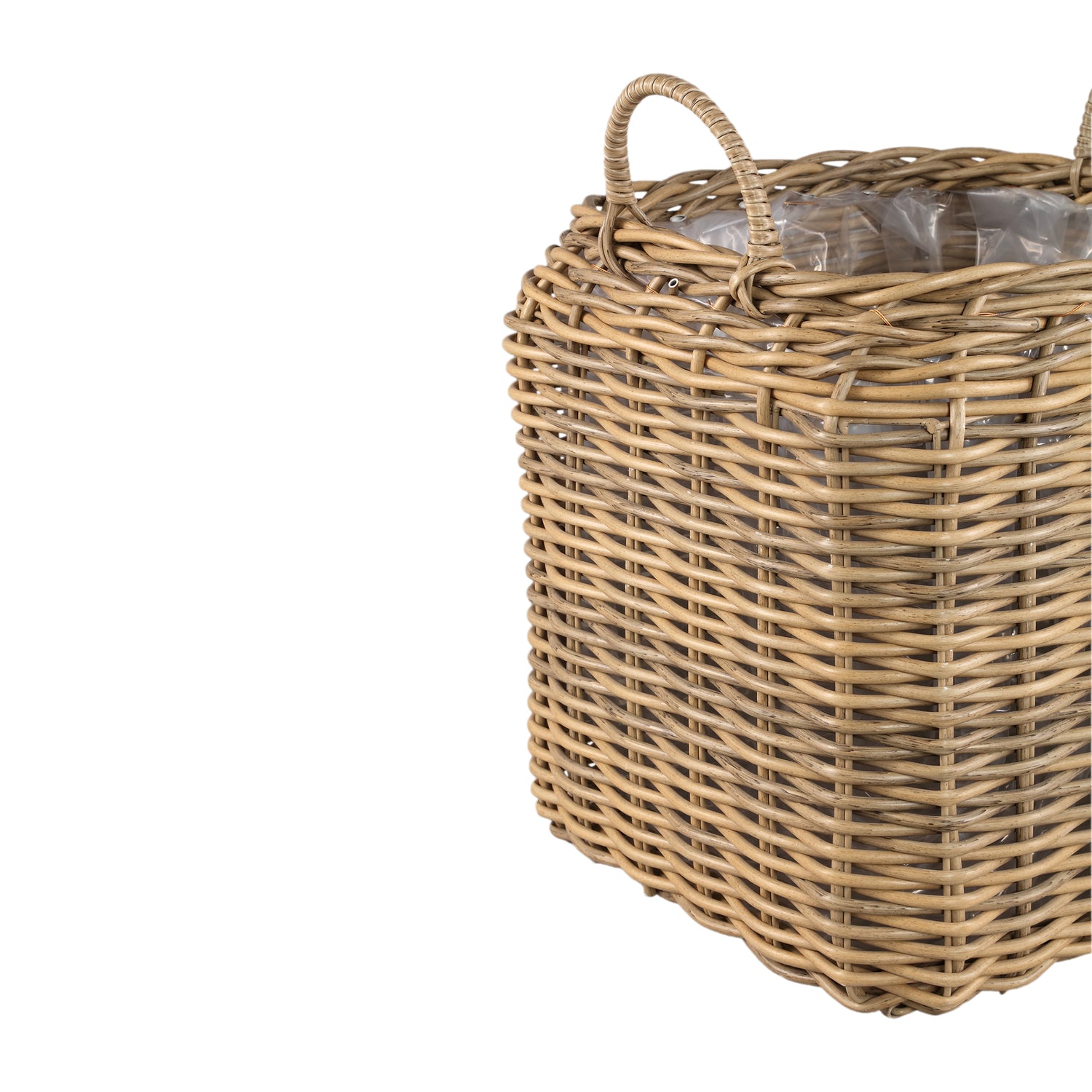 Jezzelle Natural PE Woven Basket Square Set Of 2
