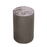 Rillix Natural Petrified Wood Sidetable Nickel Rnd