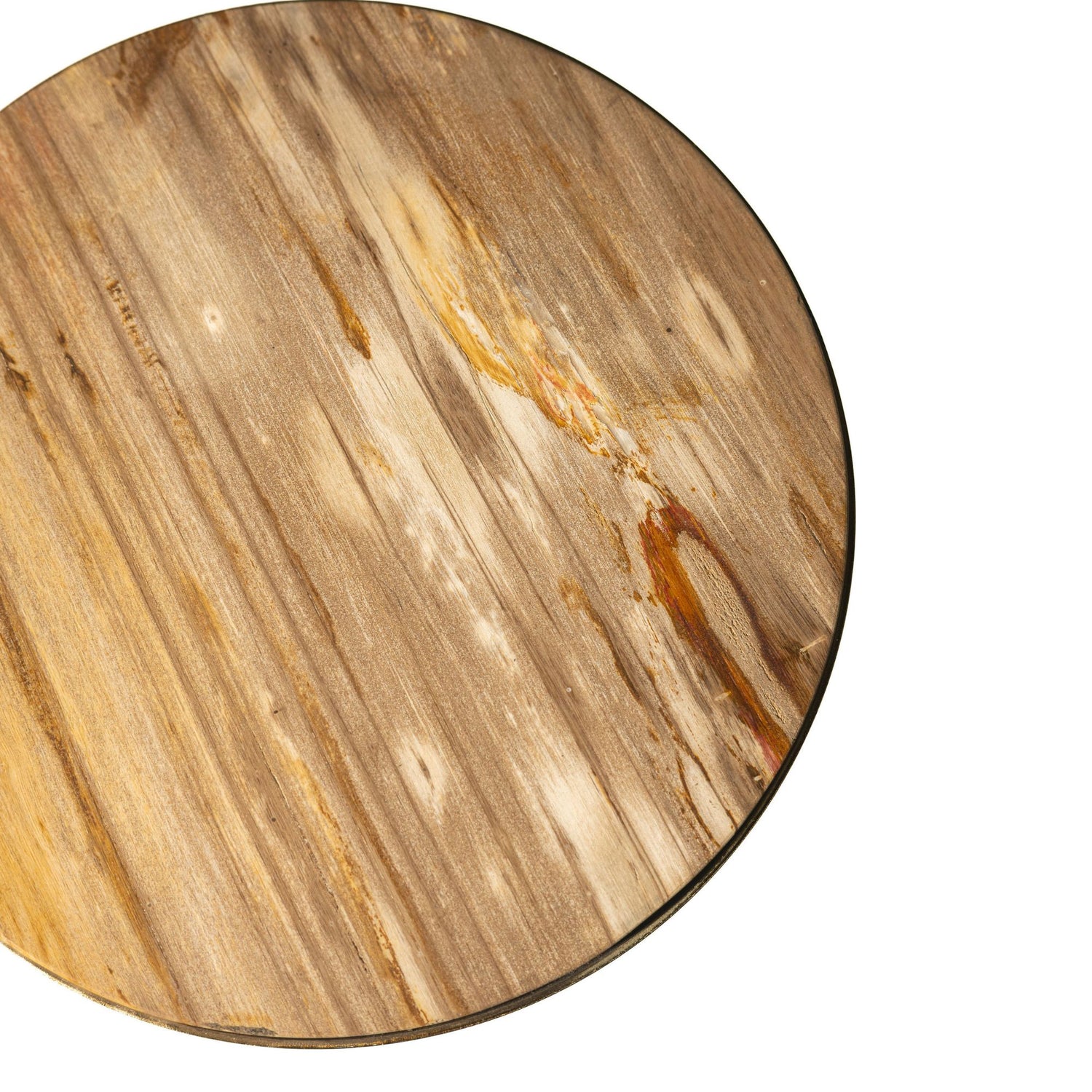 Mody Natural Petrified Wood Sidetable On Base Rnd