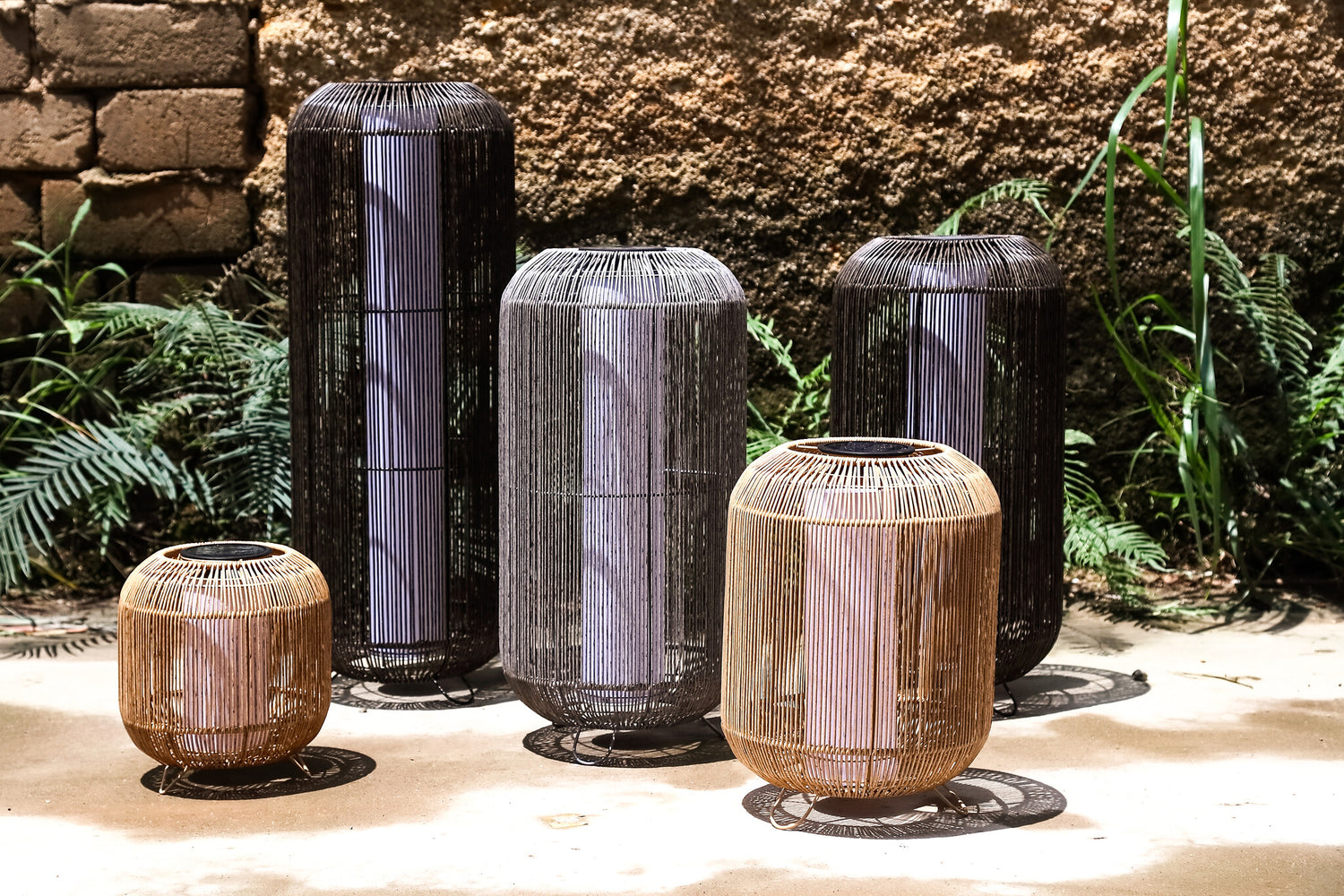 Danielius Grey PE Solar LED Lantern Round M