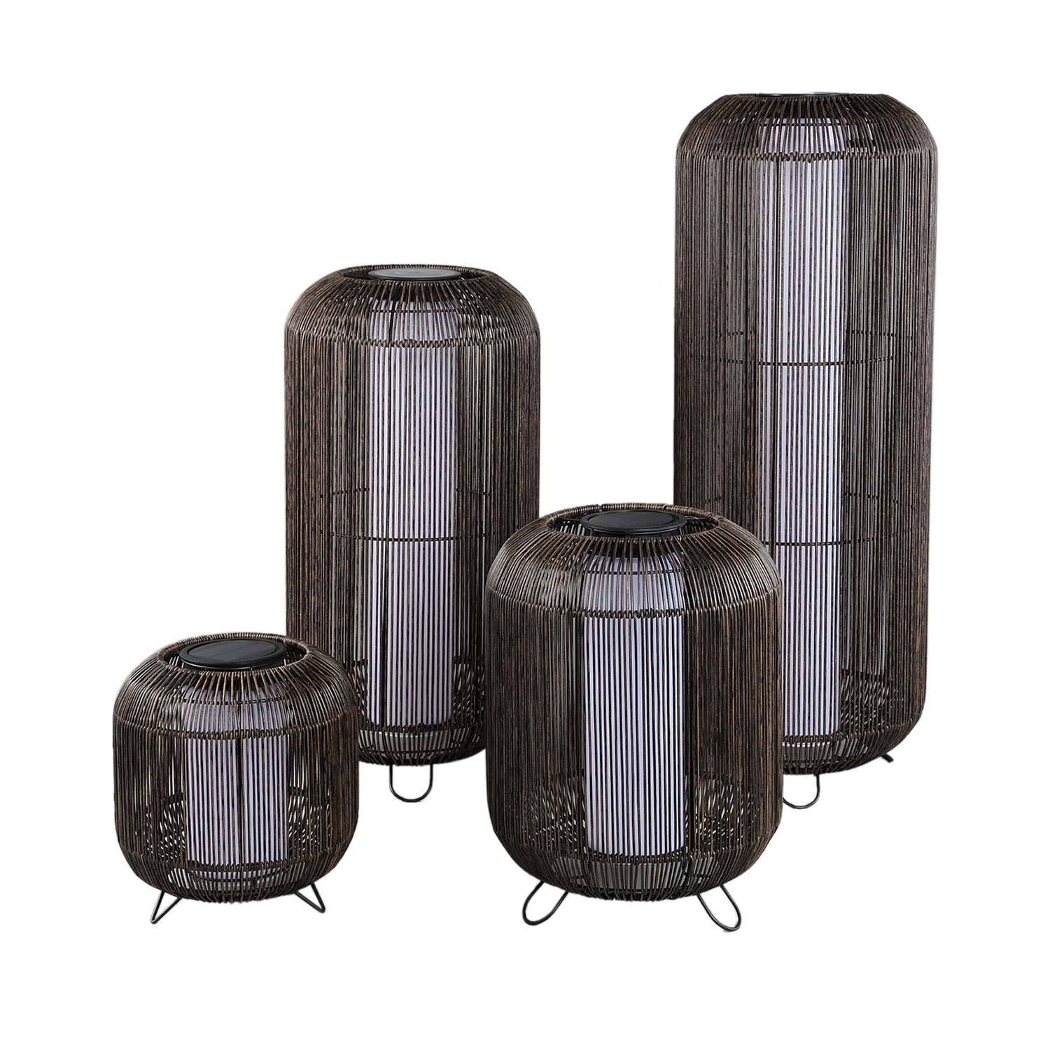 Danielius Black PE Solar LED Lantern Round L