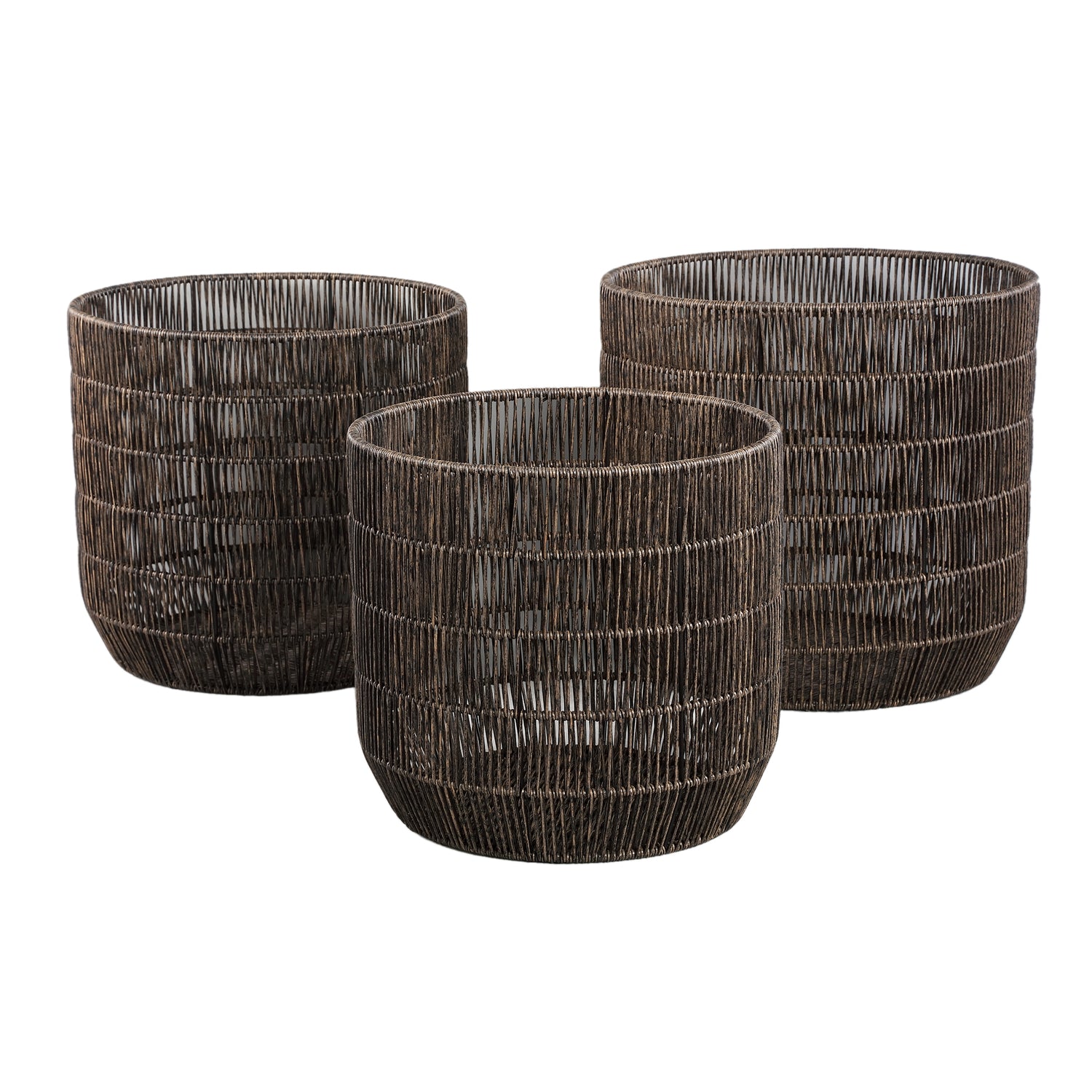 Danielius Black PE Basket Round Set Of 3