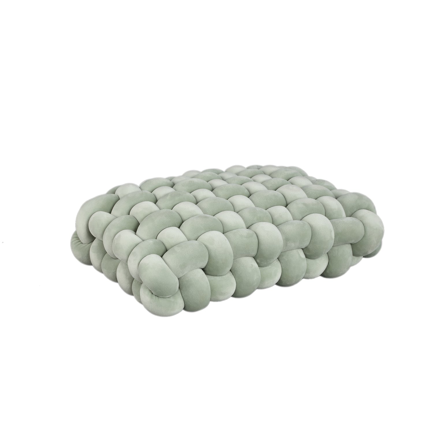 Roa Mint Green Polyester Hand Woven Cushion Rectan