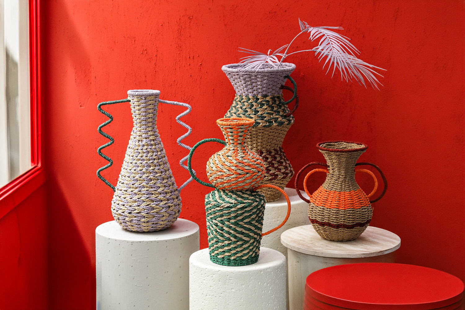 Veraa Purple Natural Paper Basket Taps With Ears