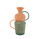 Veraa Green Natural Paper Basket Round With Ears