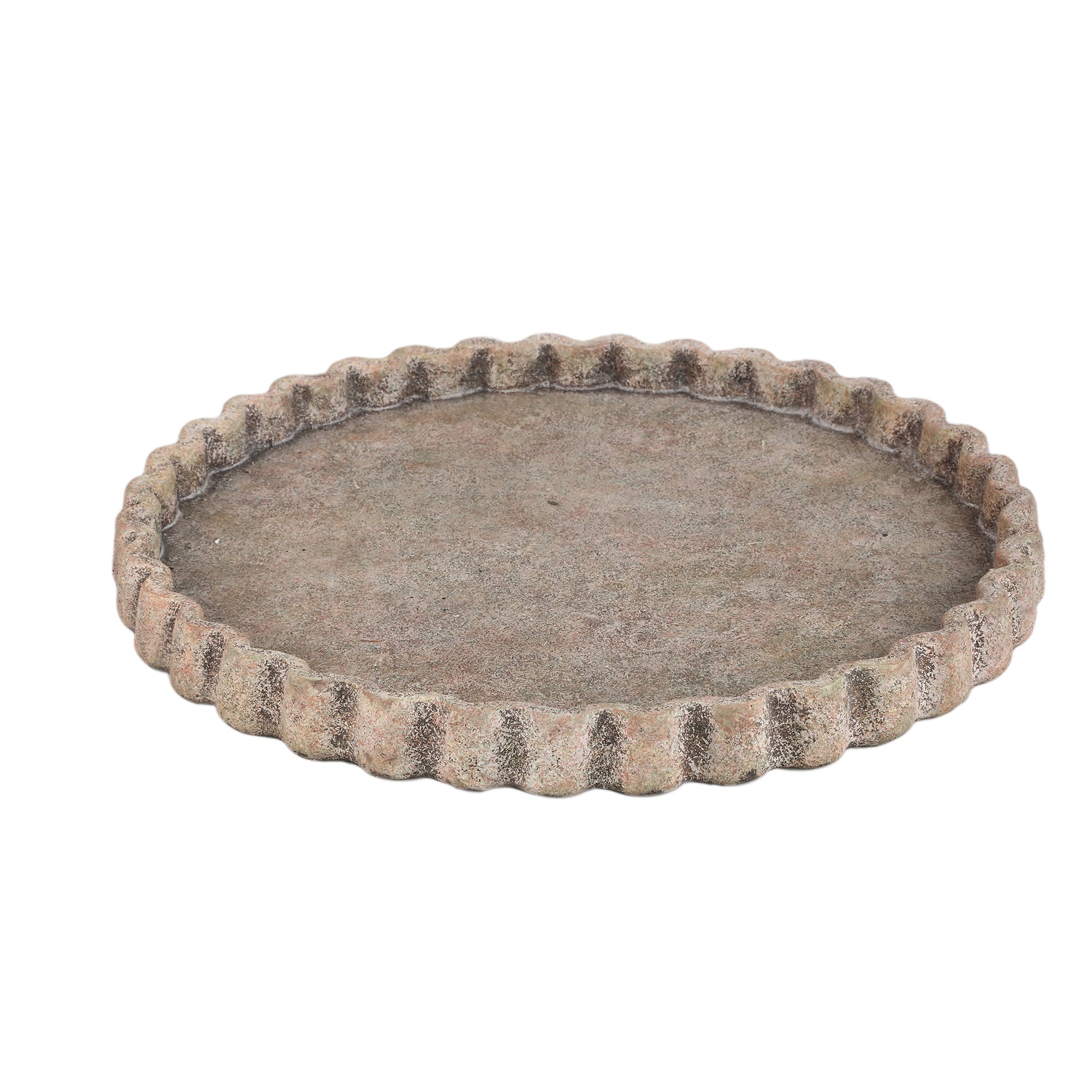 Jaydean Grey Cement Plate Ribbed Structure Round L
