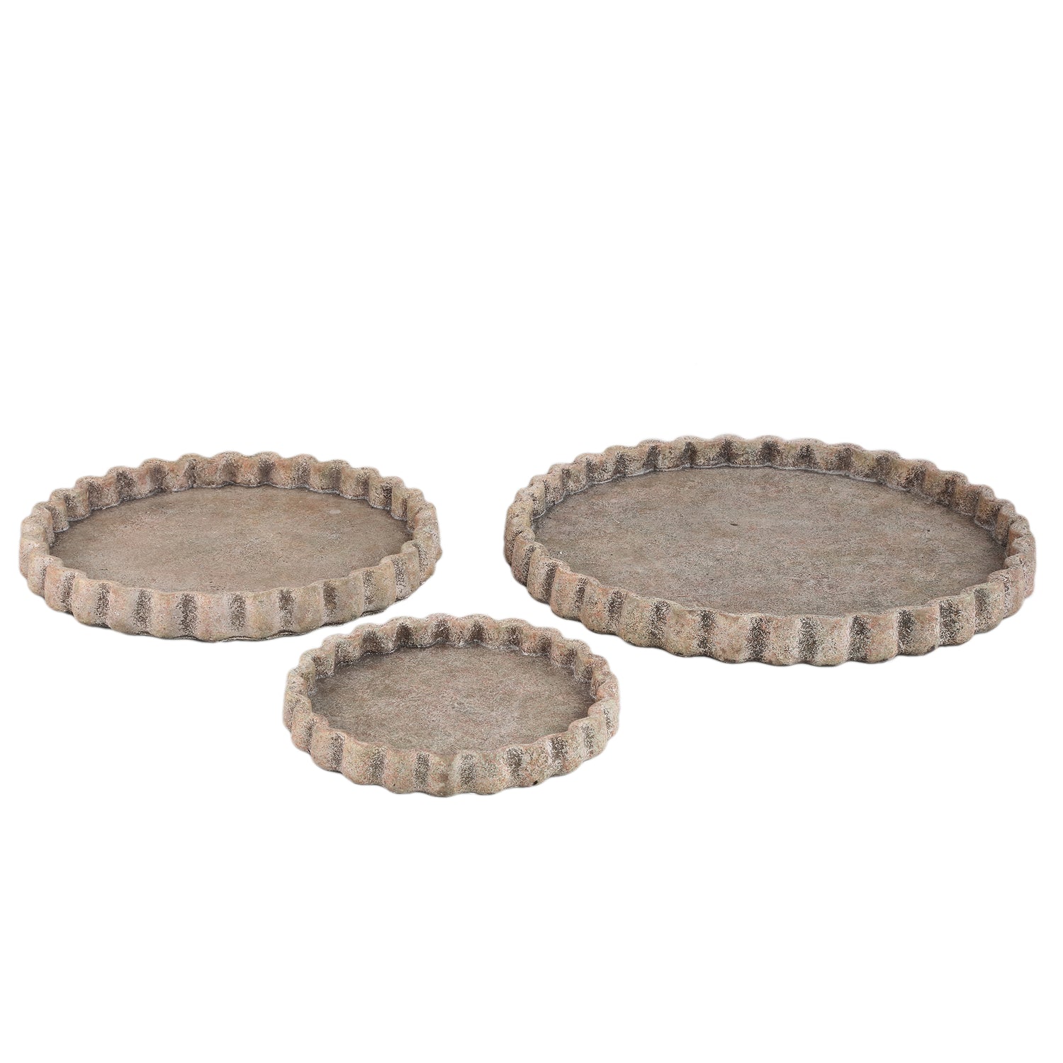Jaydean Grey Cement Plate Ribbed Structure Round L