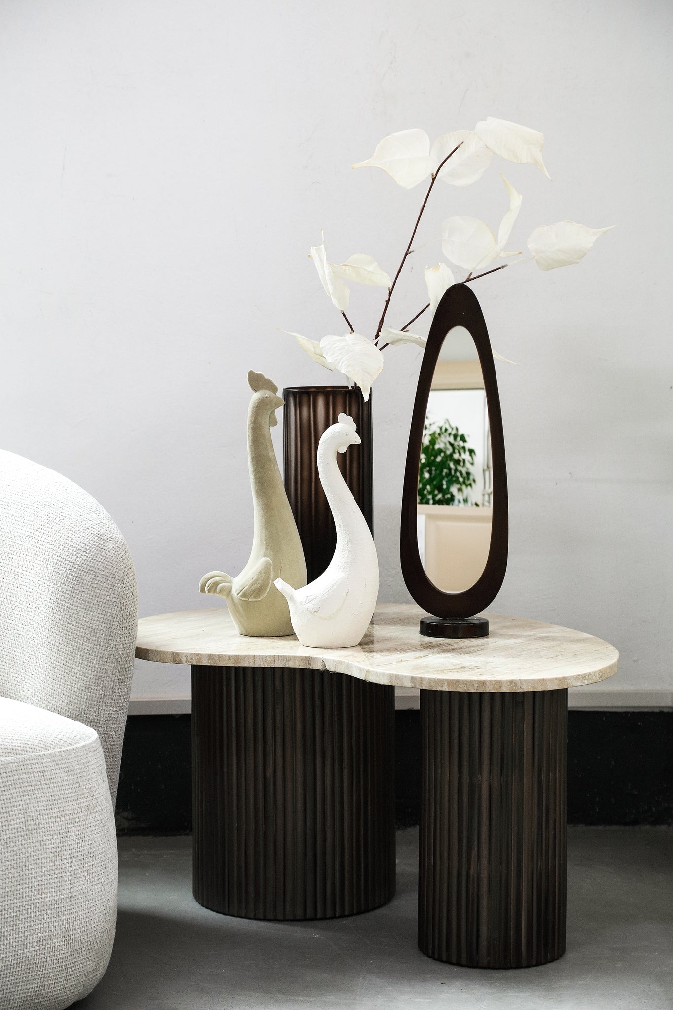 Smita White Poly Rooster Shaped Statue