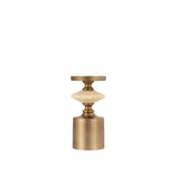 Nikolaos Brass Candleholder Travertine Round S