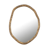 Paislie Brass Organic Shaped Mirror Round